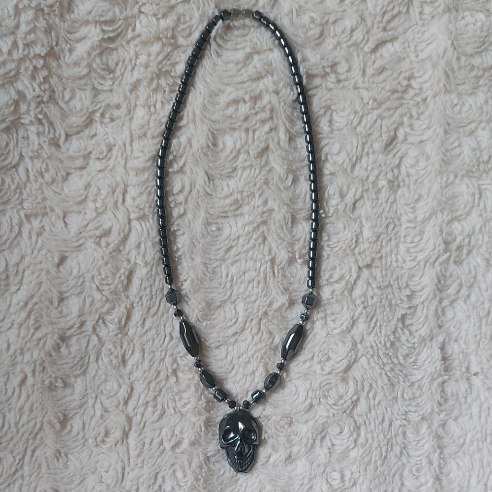 Black Skull Hematite Necklace